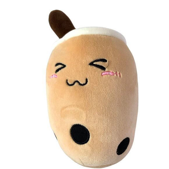 Bobo Shake Plush Stuffed Animal Doll Toy Brown Tan Squish Bubble Tea Cup Straw 1 - Picture 2 of 5